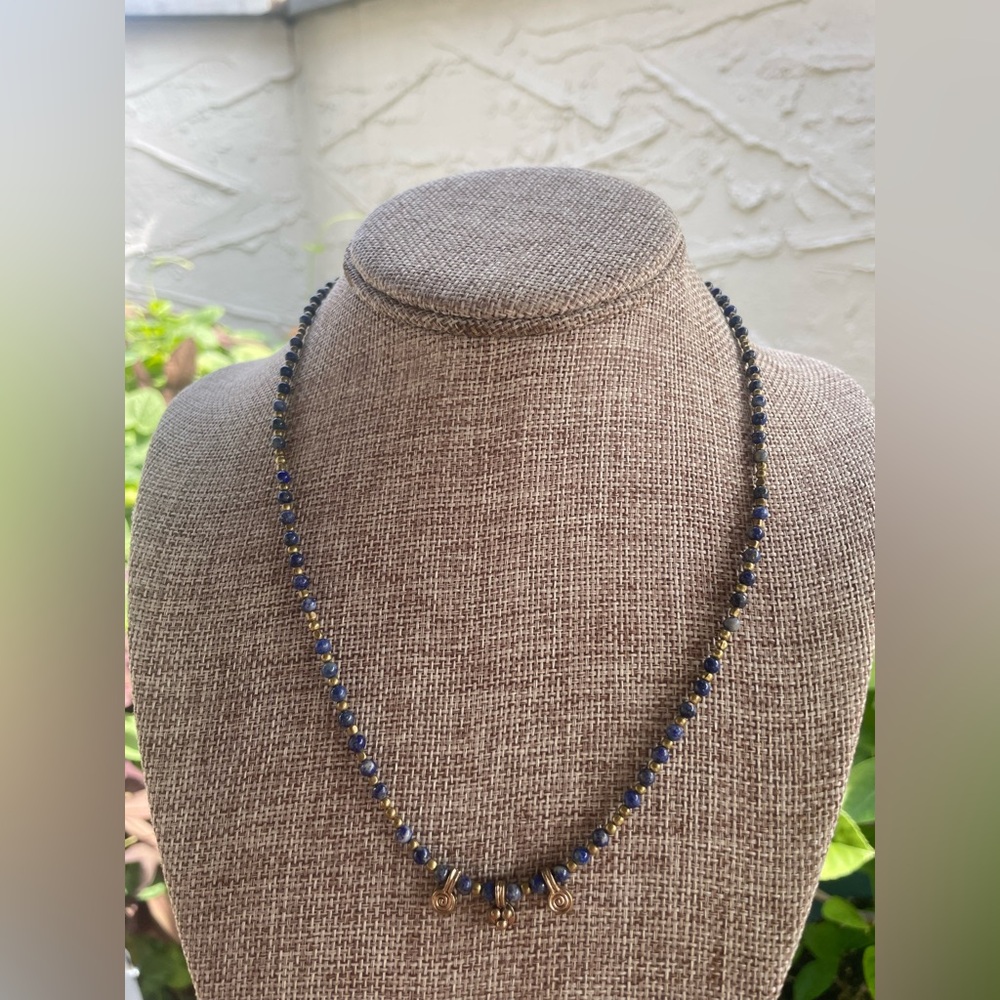 *SOLDLapis Lazuli and Copper? Necklace (19.5”length)